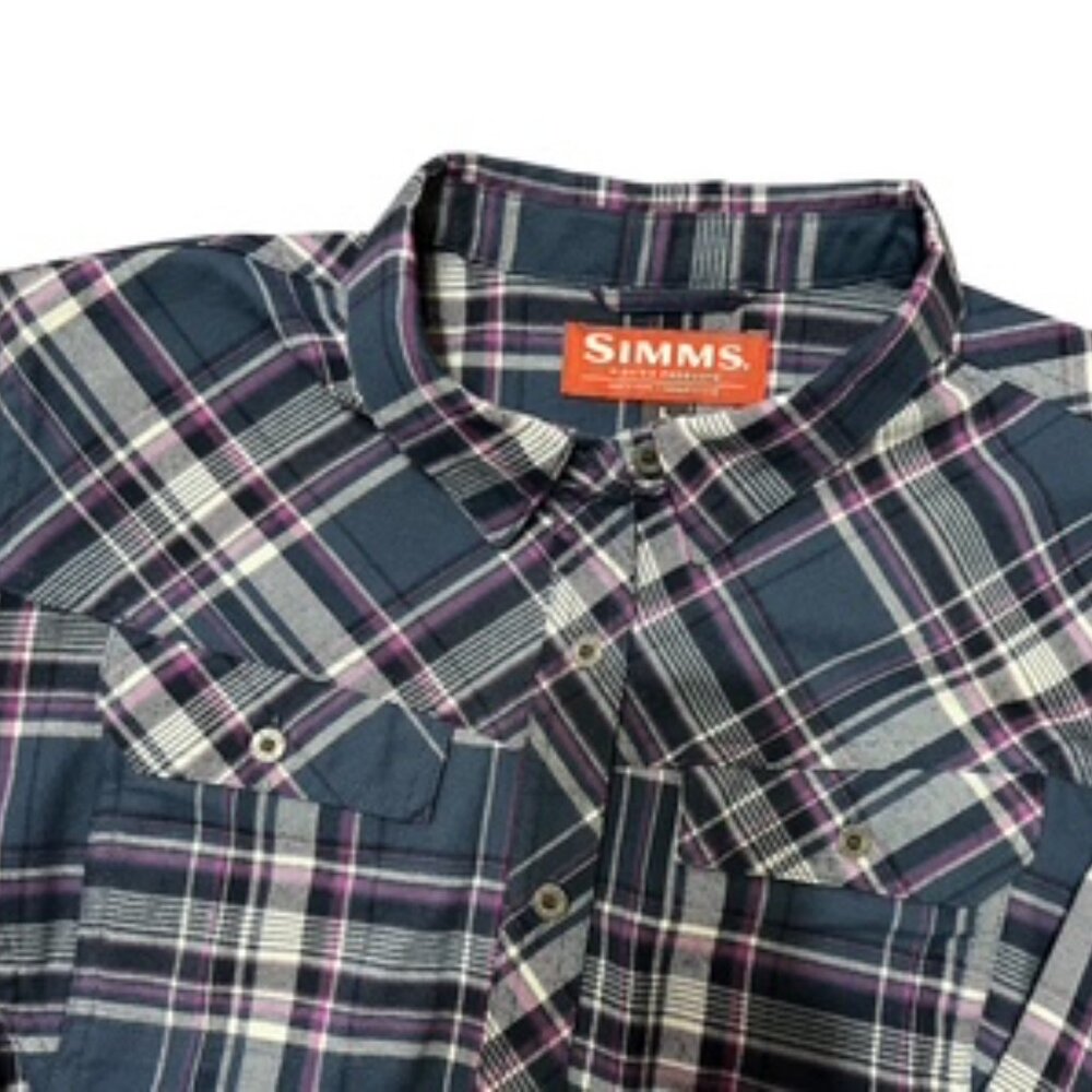 Simms Fishing Long Sleeve Women's Plaid Shirt Size L - Picture 3 of 3